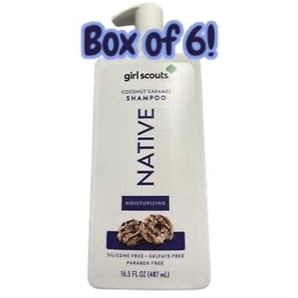 Box of 6 Native Girl Scouts Moisturizing Shampoos Coconut Caramel 16.5 oz - Picture 1 of 2